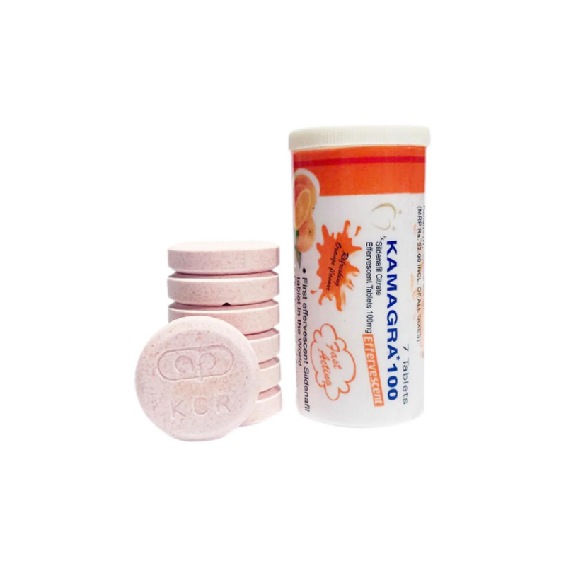 Kamagra pezsgőtabletta – narancsos ízű potencianövelő, 100 mg-os gyors hatású szildenafil tabletták
